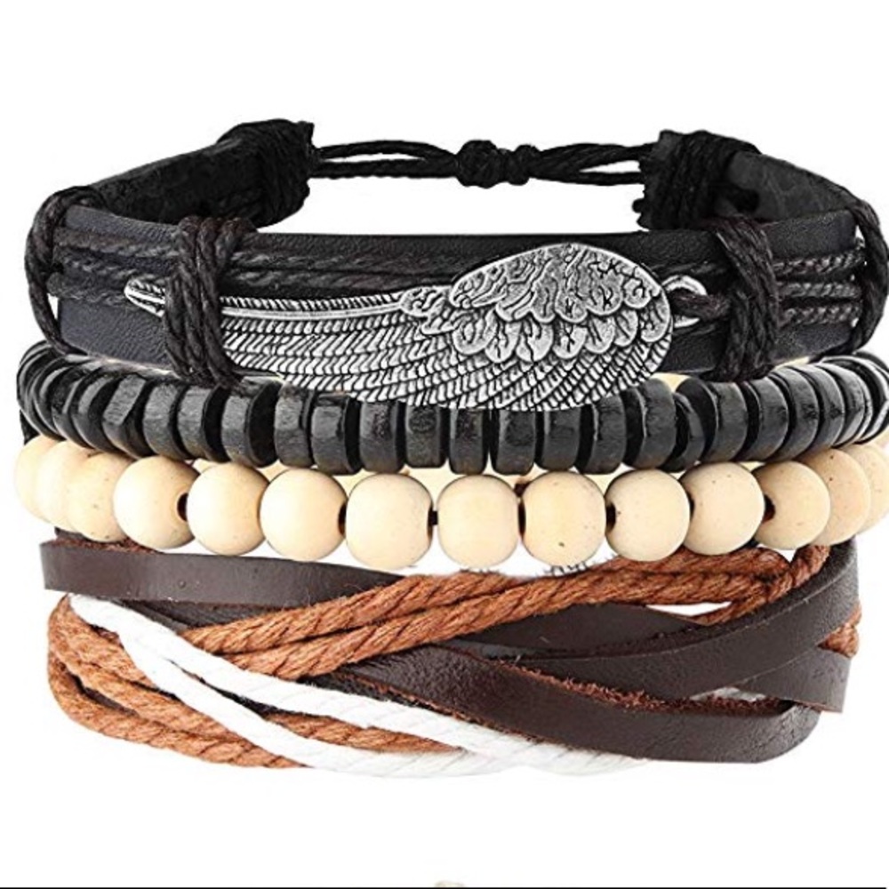 Boho Beaded Leather Cuff Bracelet